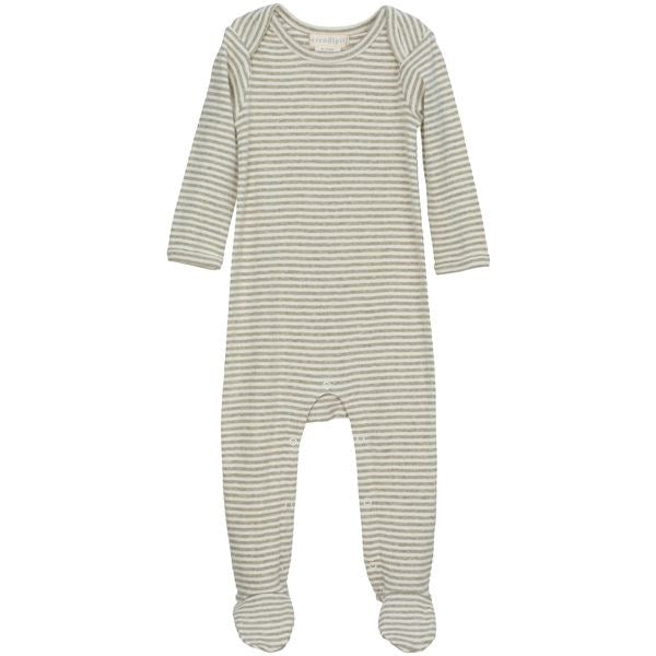 Baby Suit Stripe Feet Sage/Offwhite - Serendipity