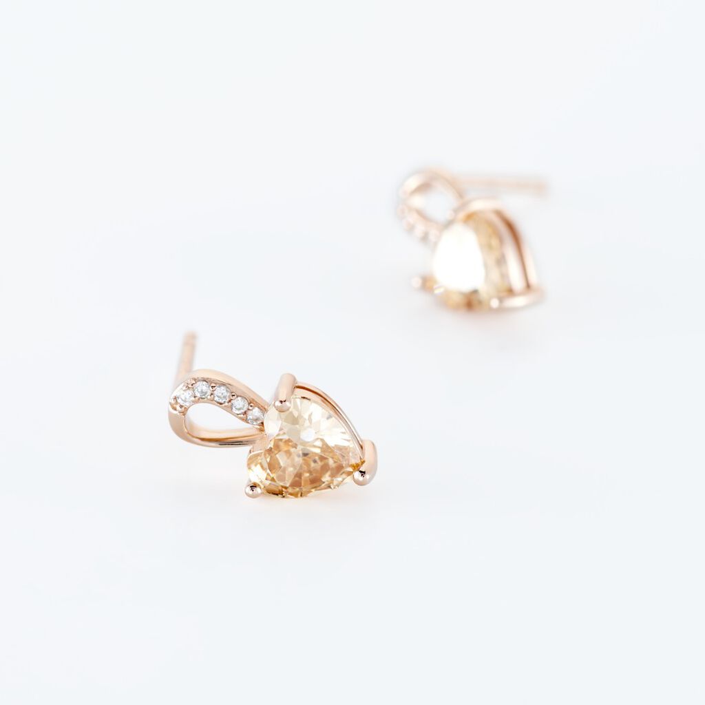 Boucles D'oreilles Puces Argent Rose Atieno Oxyde De Zirconium