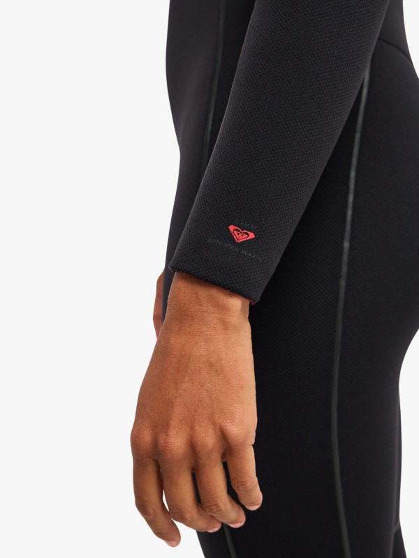 5/4 Elite Xtra Warm Combinaison de surf à capuche avec zip poitrine Noir Femme