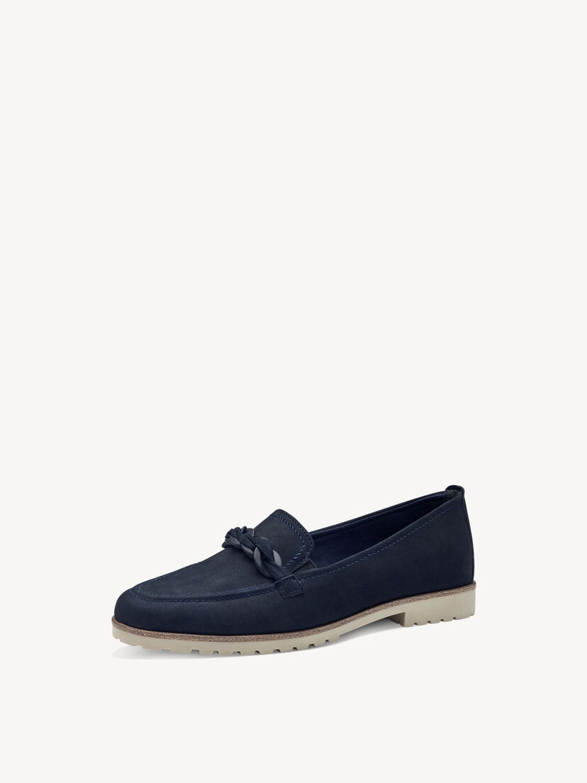 Leren Instappers - blauw