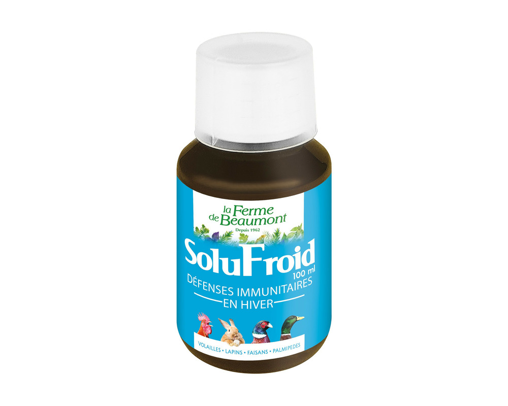 Solufroid 100 ml • vitamines défenses immunitaires volailles, poules pour l'hiver