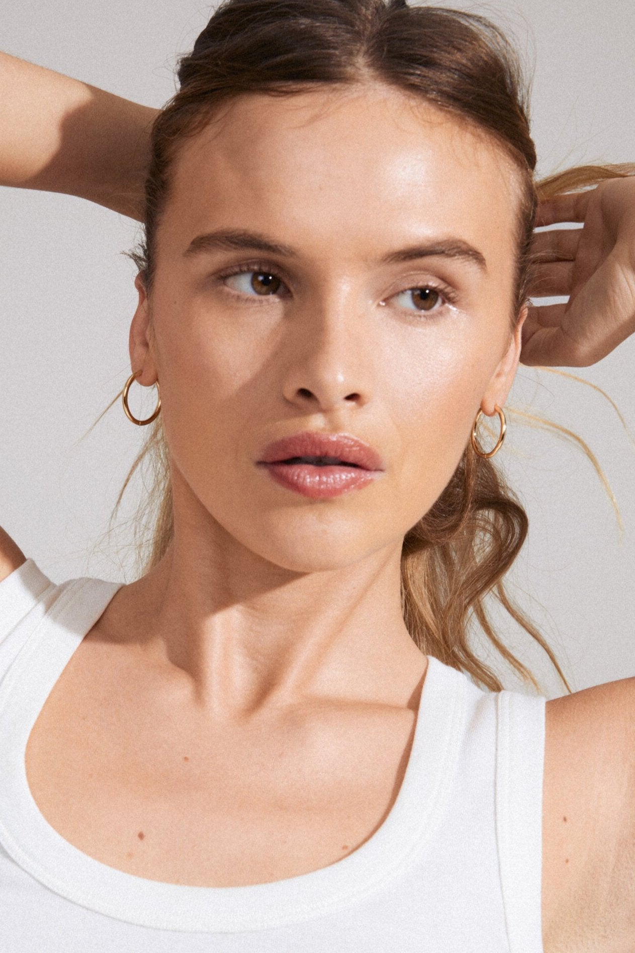 PILGRIM  CHARM hoops, store - forgyldt