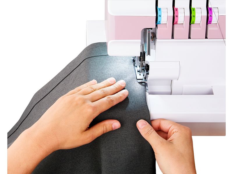 Medion Nähmaschine Life Overlock SO90 Weiss/Rosa Nähmaschine mit einer Motorleistung von 90 Watt