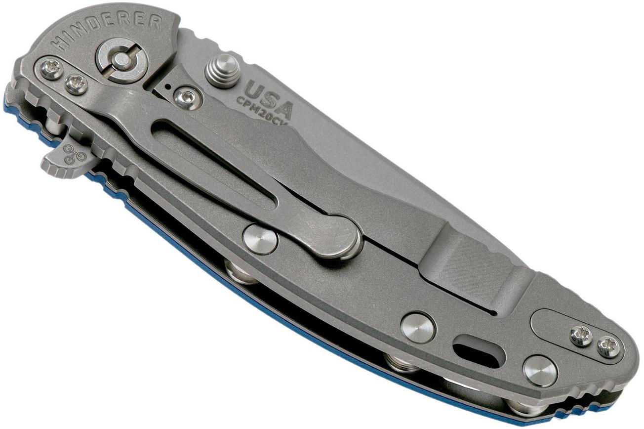 Rick Hinderer XM18 3,5” Slicer Working Finish, Blue G10