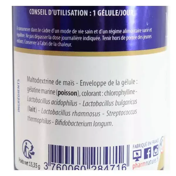 Pharm Nature Micronutrition Bactérias do Ácido Lático 30 cápsulas