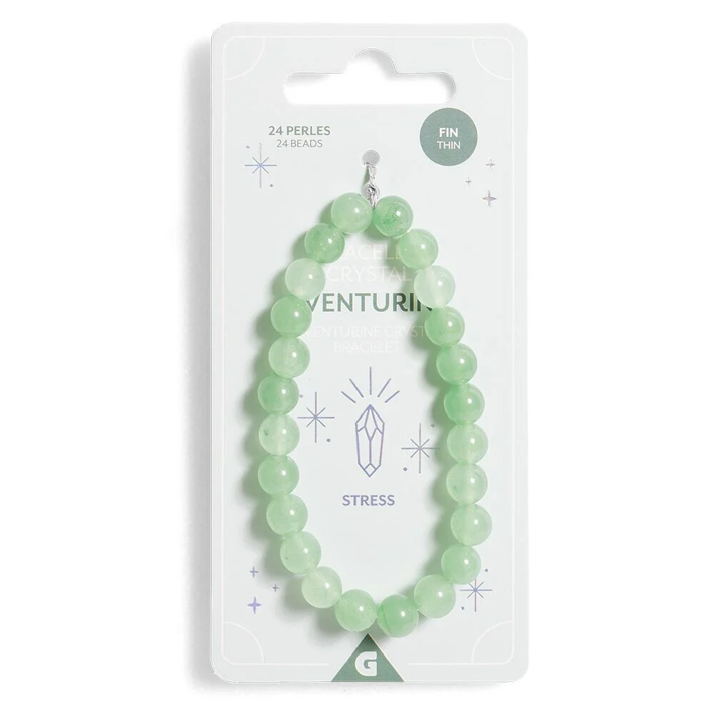 Bracelet crystal fin 24 perles aventurine vert - Stress