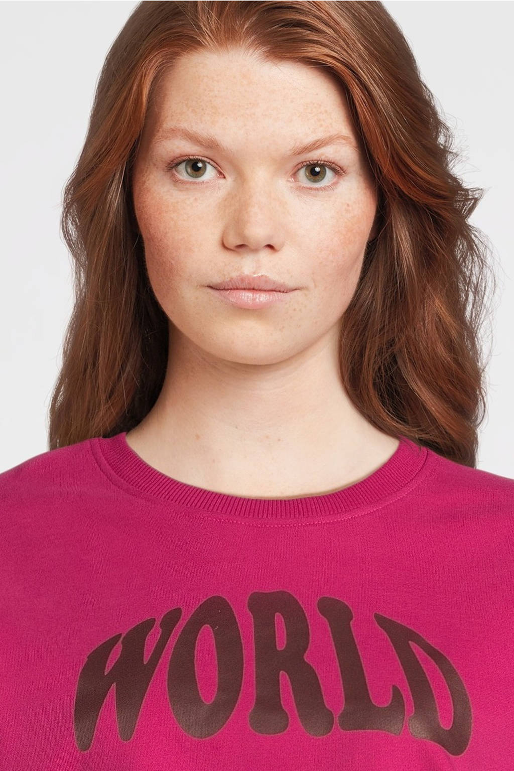 LOOXS sweater met tekst felroze