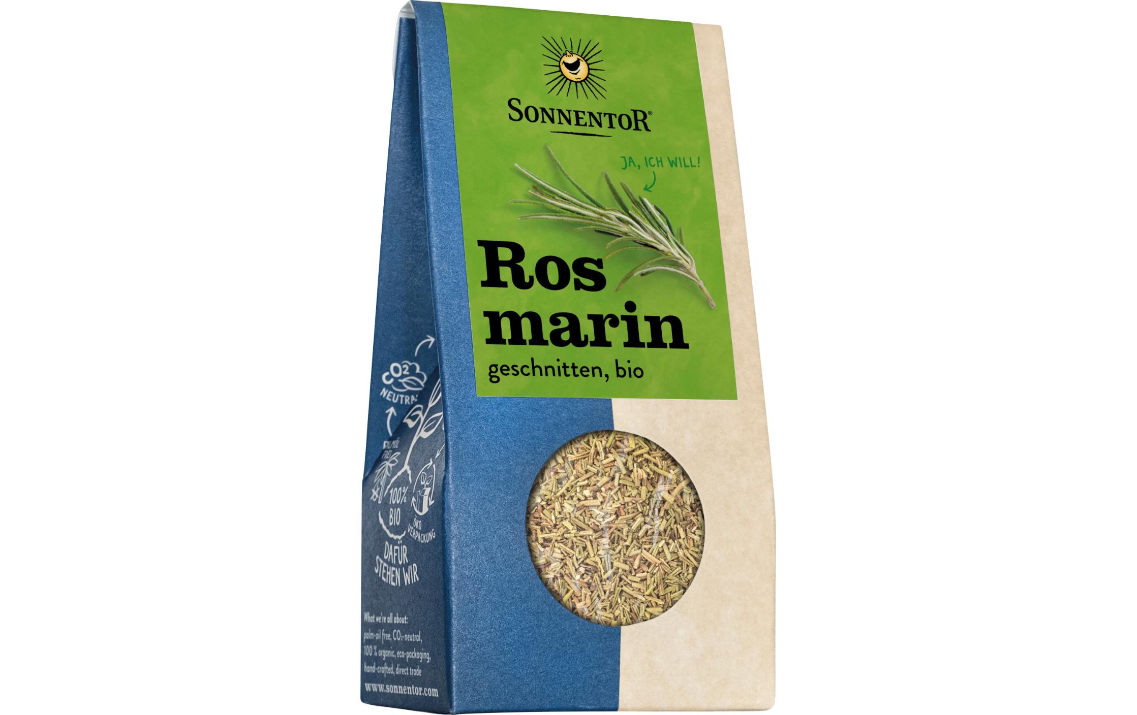Gewürz Bio Rosmarin geschnitten Beutel 25 gGeschnittener Rosmarin in Bio-Qualität