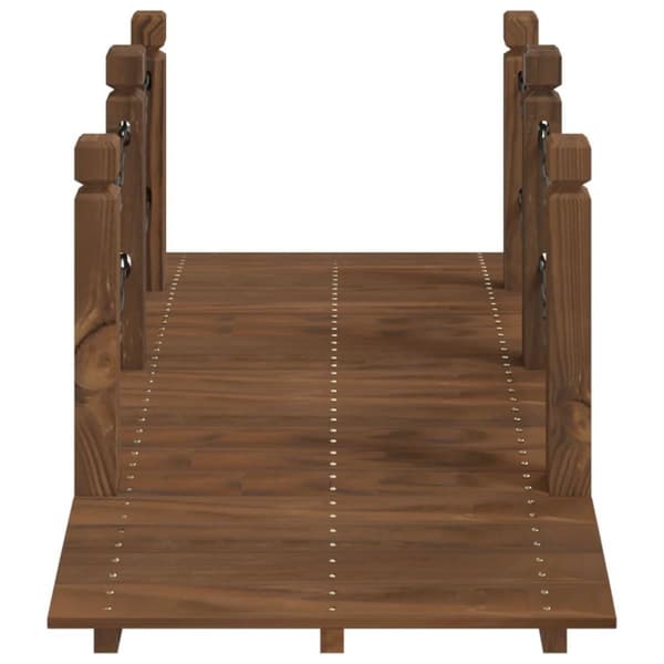 vidaXL Hagebro med kjettingrekkverk 150x67x56 cm heltre gran