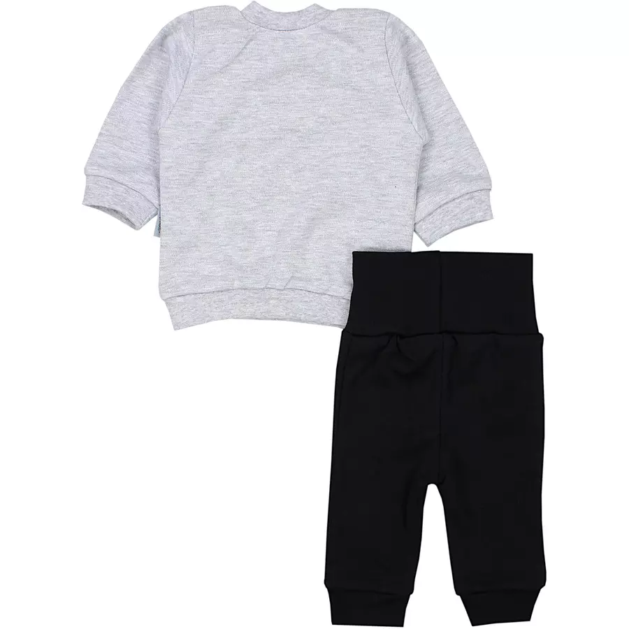 TupTam Baby Mädchen Langarmshirt Babyhose Outfit 2teilig grauschwarz