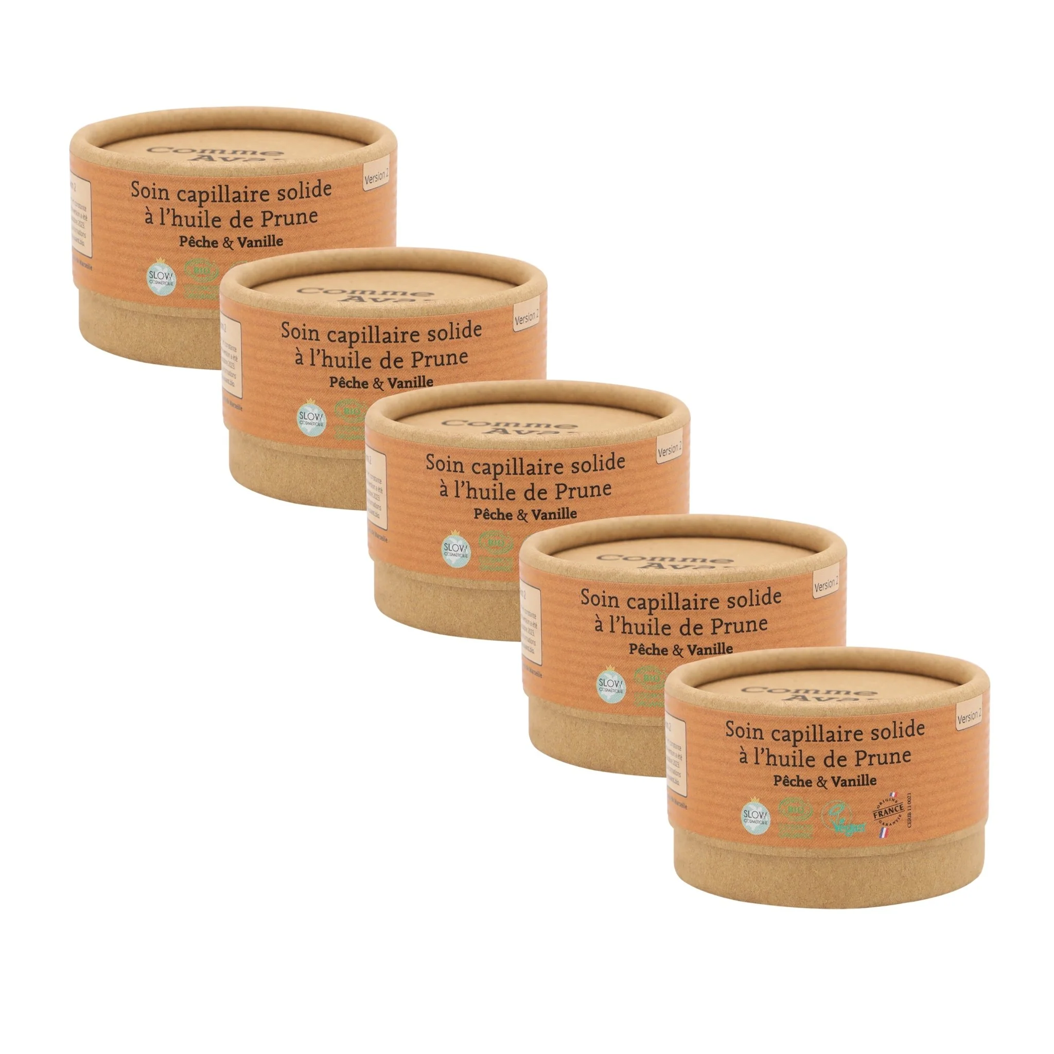Soin capillaire solide à l'huile de prune - Version 2 - 1 soin capillaire - 50g / Brut sans parfum
