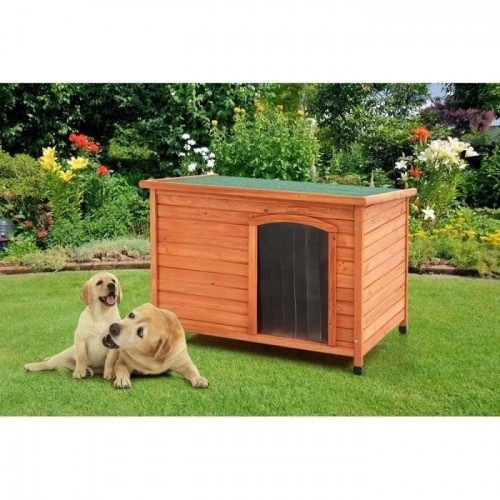 Casinha de cachorro de madeira Cstore com telhado articulado, marrom