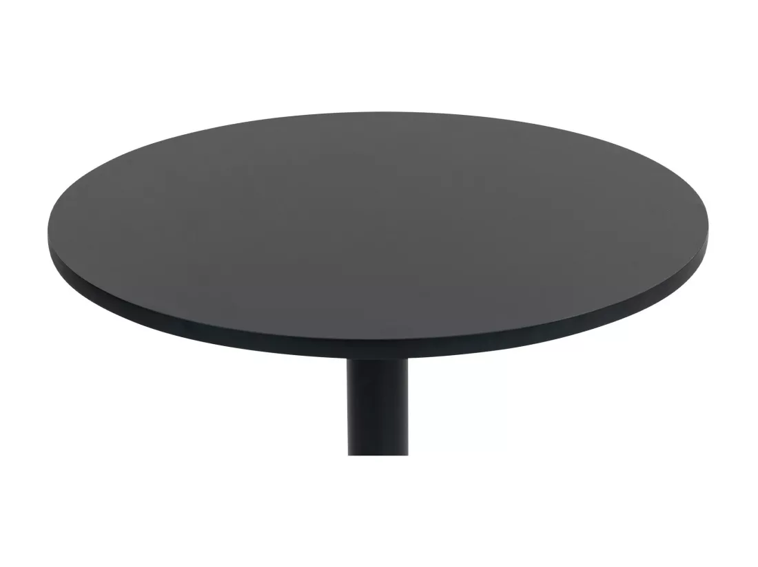 Table haute - rond Ø 60 cm - Bois - Noir / Noir - Hereford