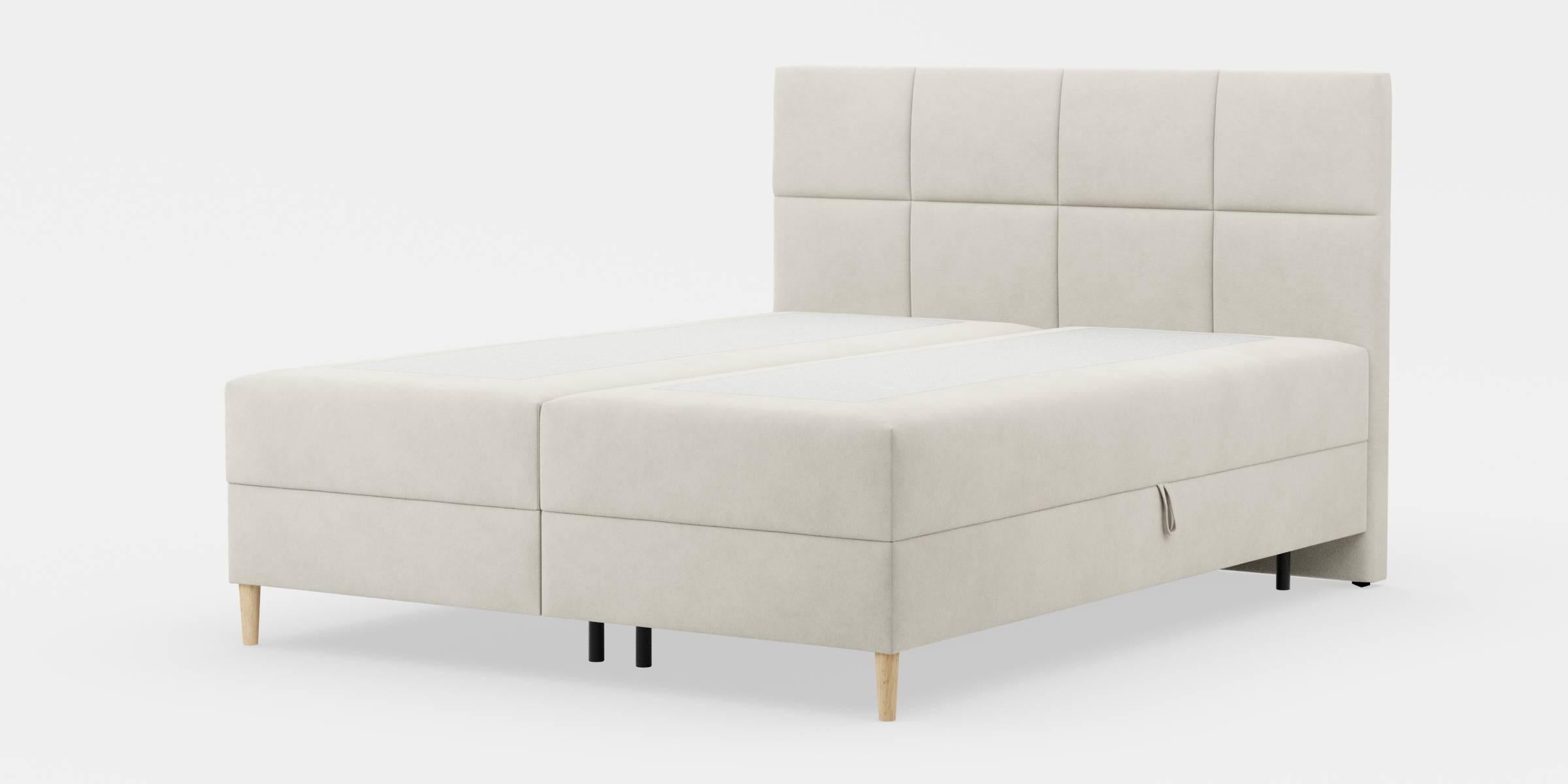 by fonQ Novae Boxspring met Opbergruimte 180 x 200 cm - CrÃ¨me / Zwart