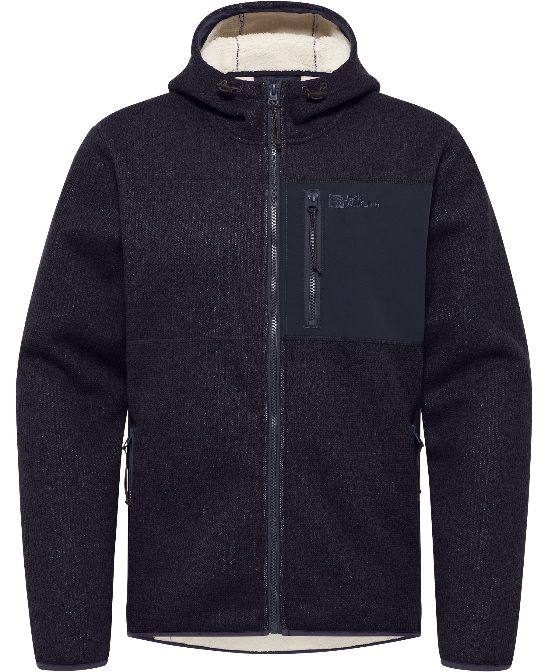 Jack Wolfskin Strickfleecejacke »KAMINFEUER« mit Kapuze Wärmend, atmungsaktiv, Übergangsjacke