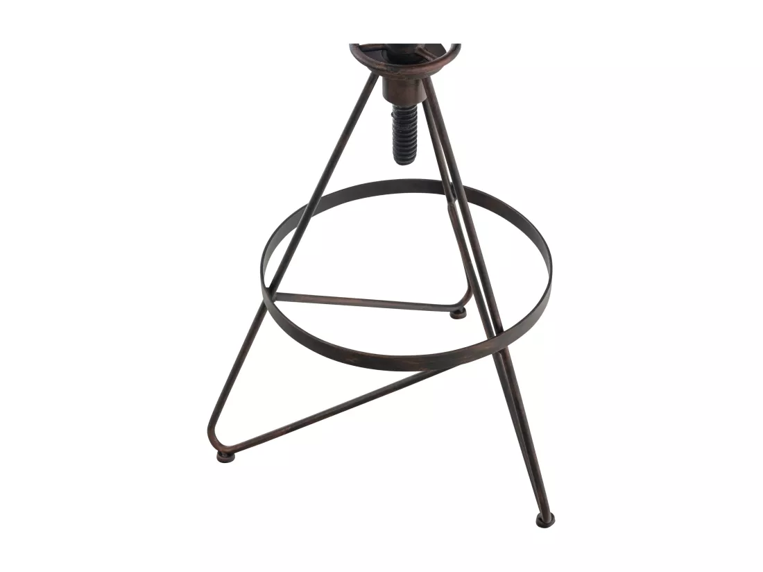 Lot de 2 Tabouret de bar - Métal & Noir - Bronze - Karla