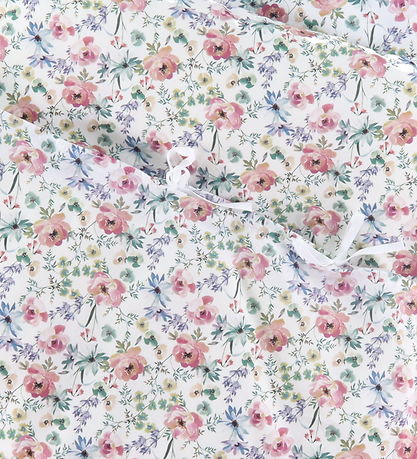N?rgaard Madsens Senget?j - Voksen - Hvid m. Blomster