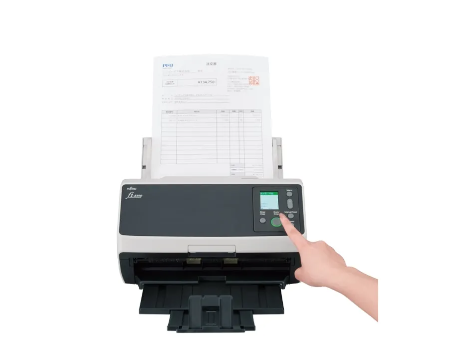 Ricoh fi-8190 - Dokumentscanner - Dual CIS - Duplex - 216 x 355.6 mm - 600 dpi x 600 dpi - op til 90 ppm (mono) / op til 90 ppm (farve) - ADF (100 ark) - op til 13000 scanninger pr. dag - USB 3.2 Gen 1, Gigabit LAN