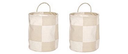 Wäschekorb Chess 2 Stück, 25 l, Beige/Offwhite2-er Set Wäschekörbe mit Henkel
