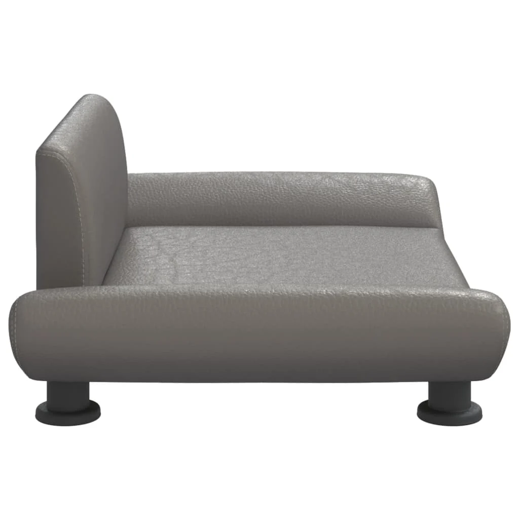 Cama para cães vidaXL em couro sintético, cinza, 70x45x28 cm