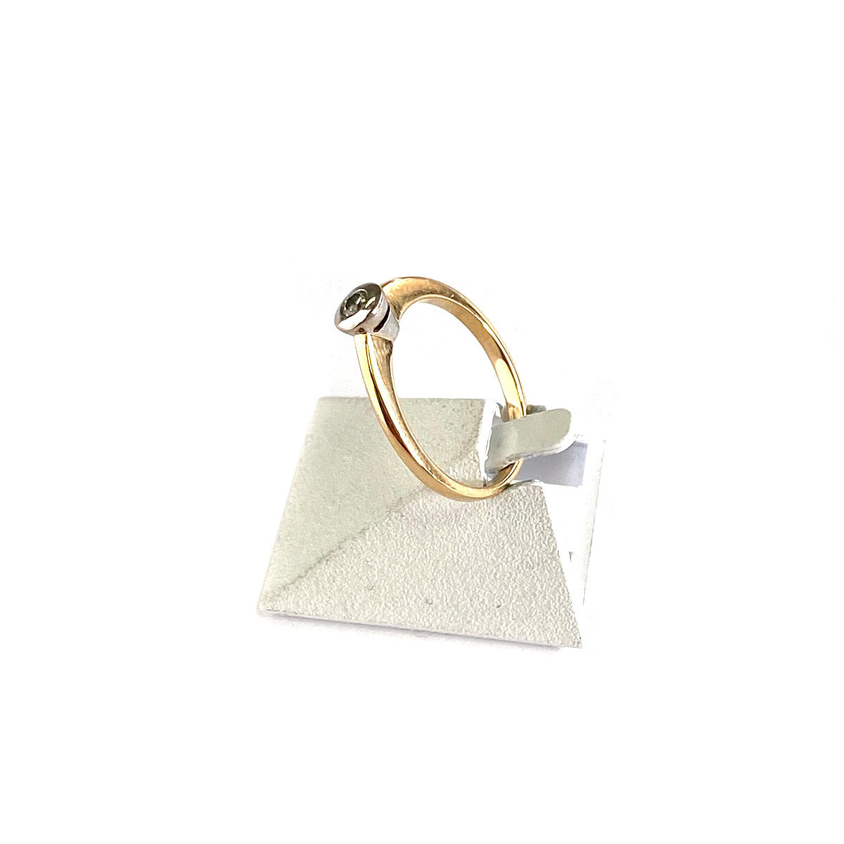 Bague d'occasion or 750 2 tons et diamant