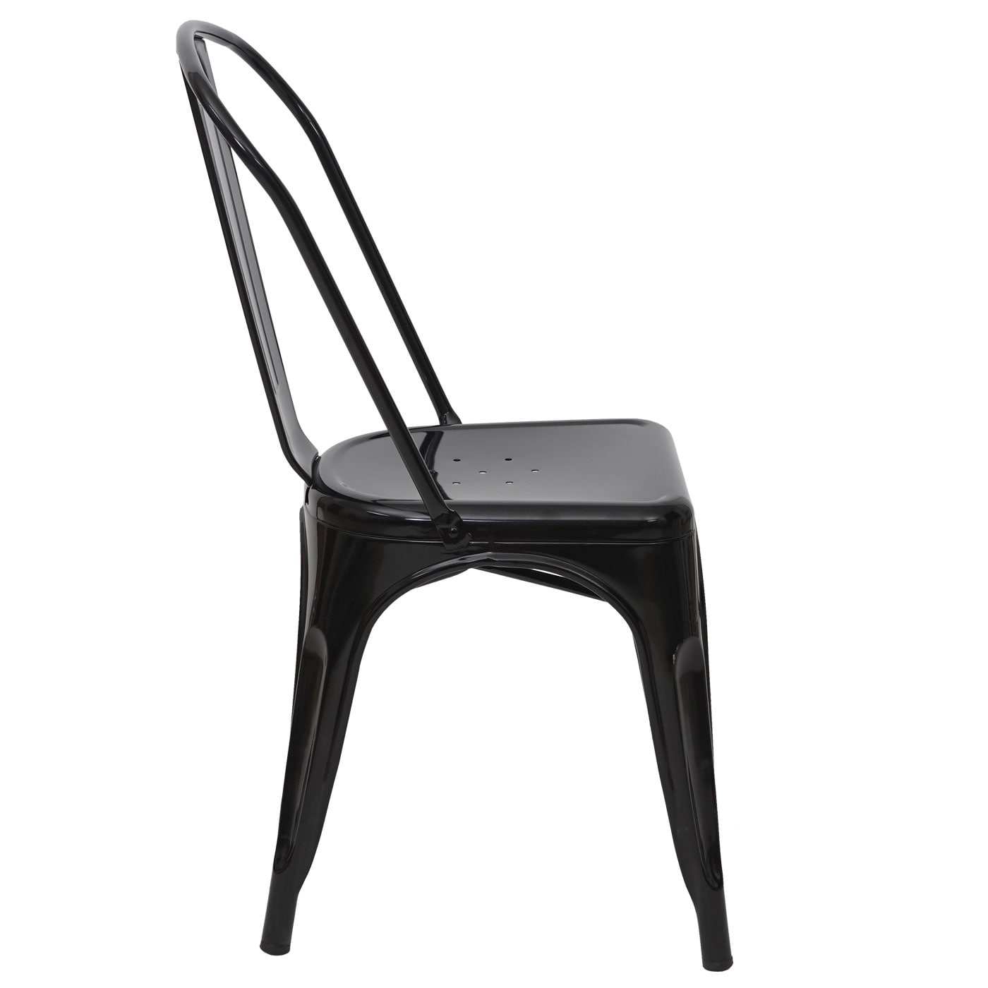 Stuhl MCW-A73, Bistrostuhl Stapelstuhl, Metall Industriedesign stapelbar ~ schwarz