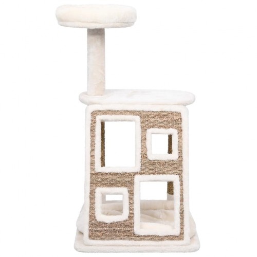 Arranhador para gatos com plataformas e cama, marrom