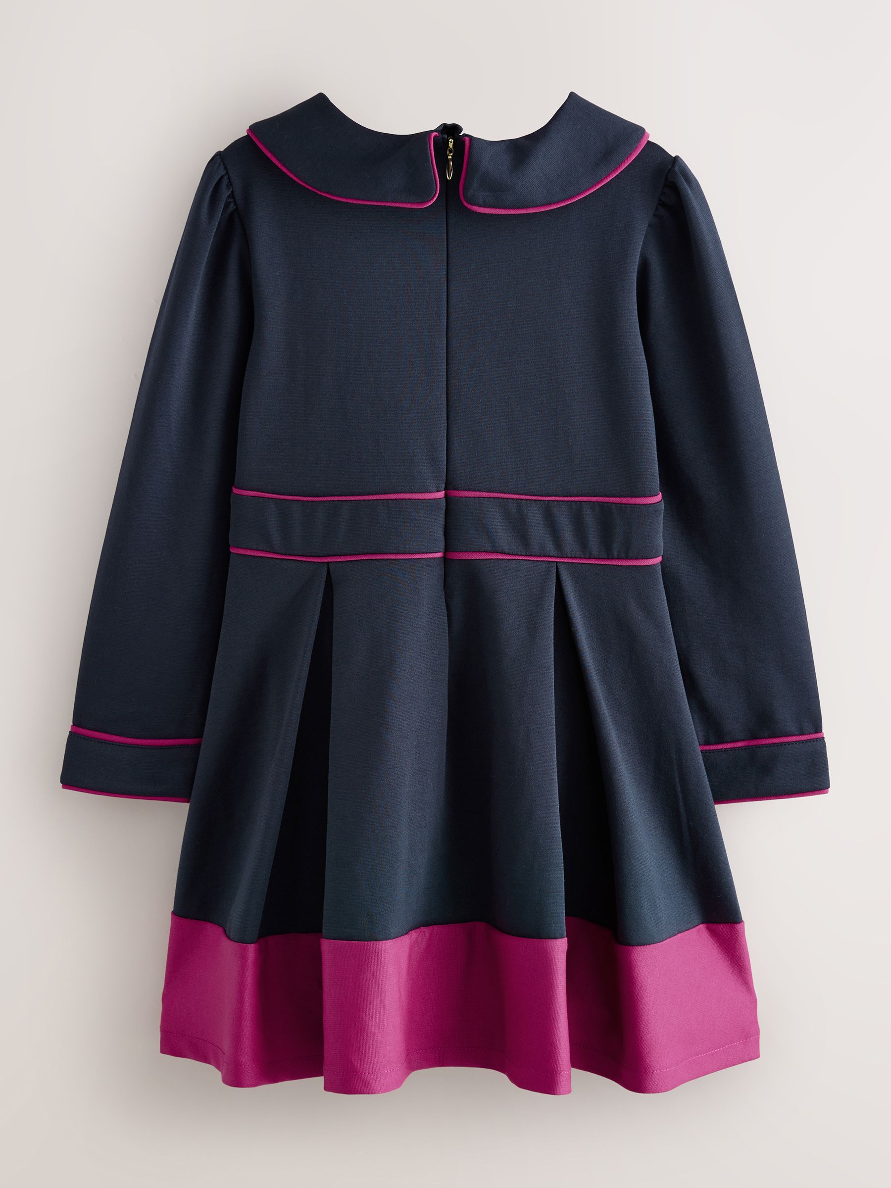 Marineblauw - Baker by Ted Baker Bow Collar Pleated Ponte Dress