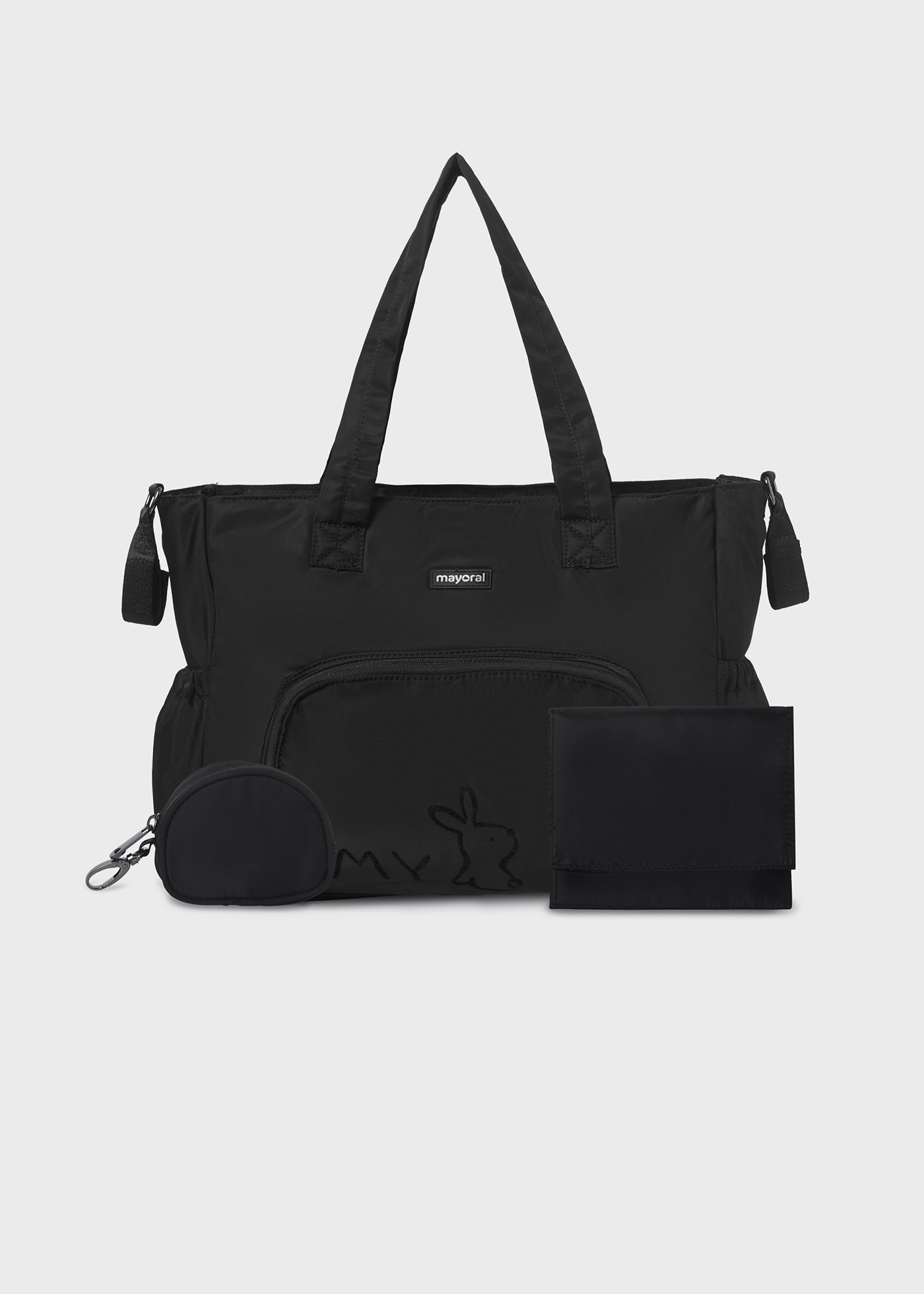 Conjunto de porta-chupeta, bolsa para fraldas e bolsa para bebê