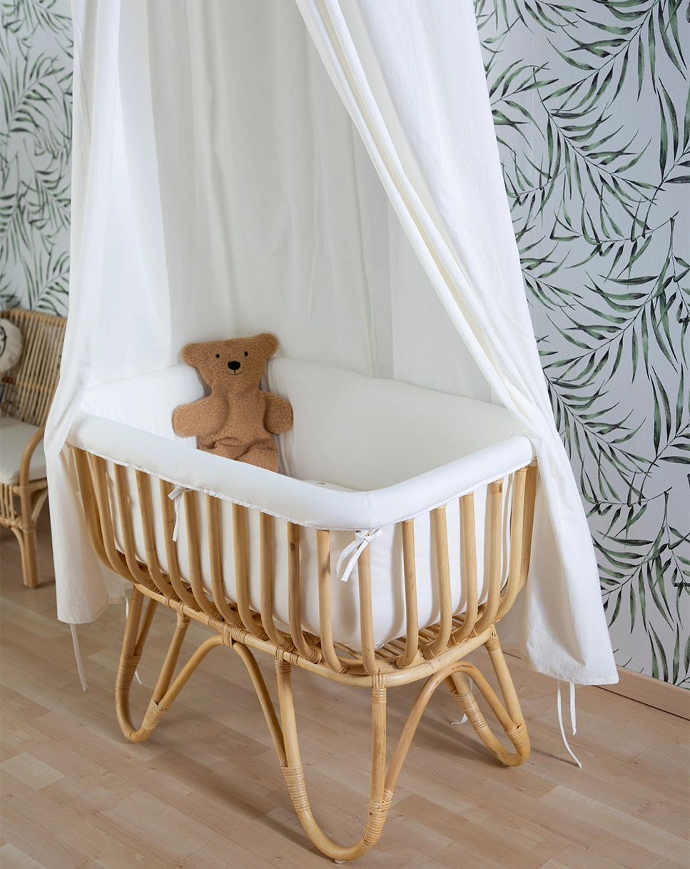 Stand-Wiege RATTAN in beige/offwhite