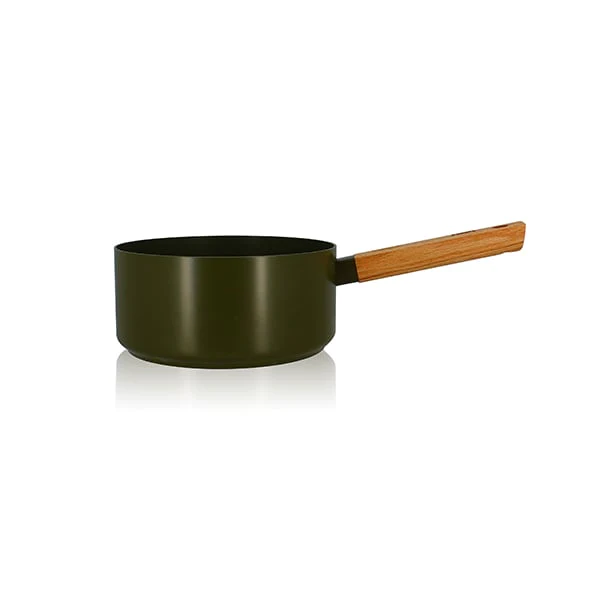 Casserole Ector induction aluminium revêtu manche en bois 20 cm vert O