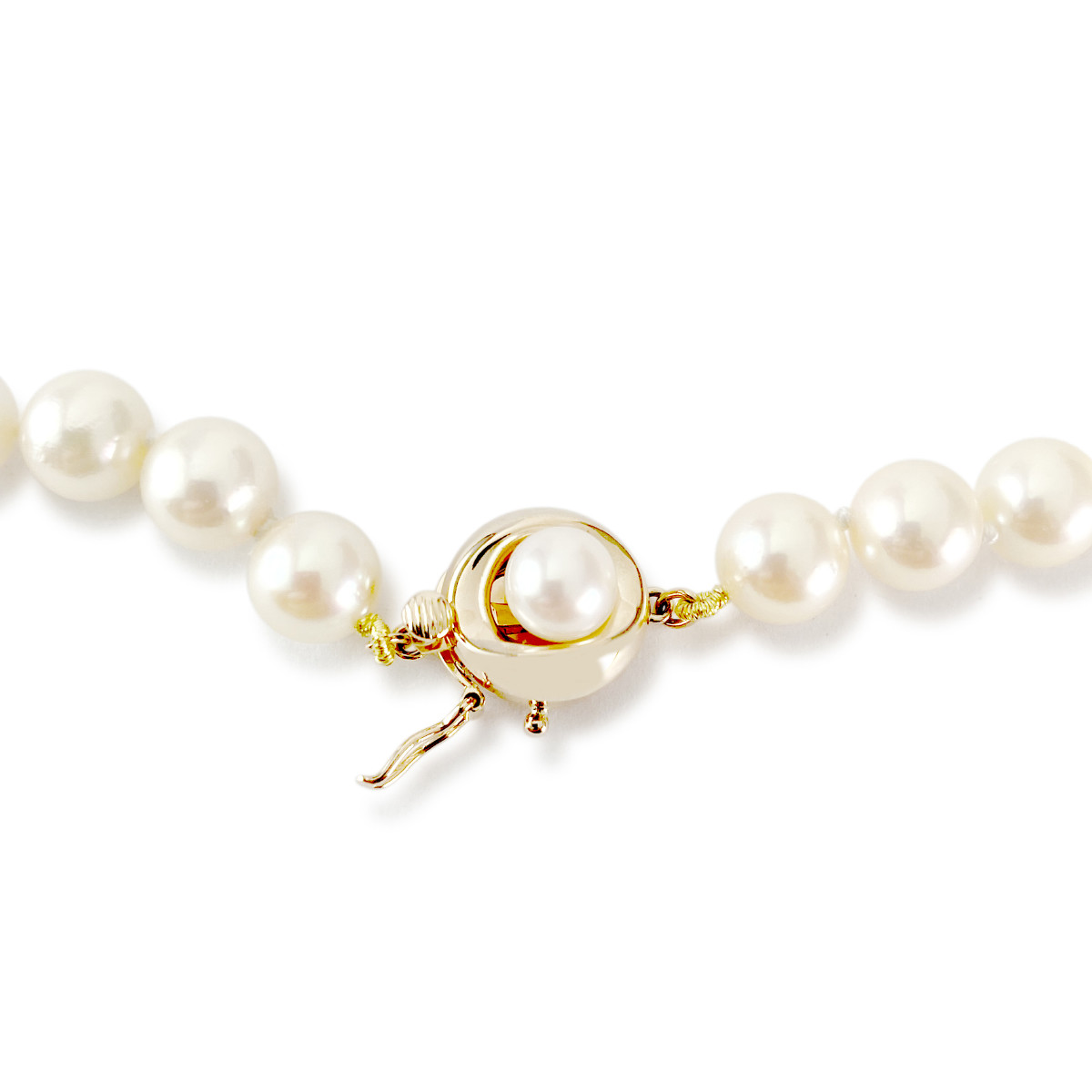 Collier d'occasion or 585 jaune perles de culture du Japon 48 cm