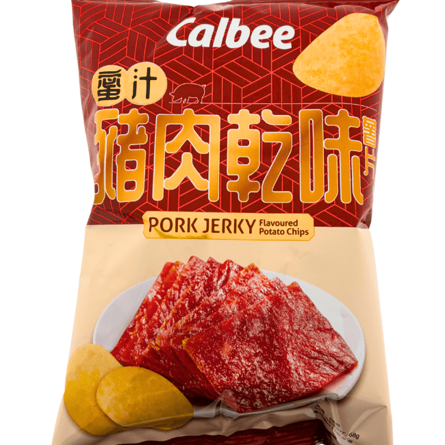 Calbee Aardappelchips met Varkens Jerky smaak 68g