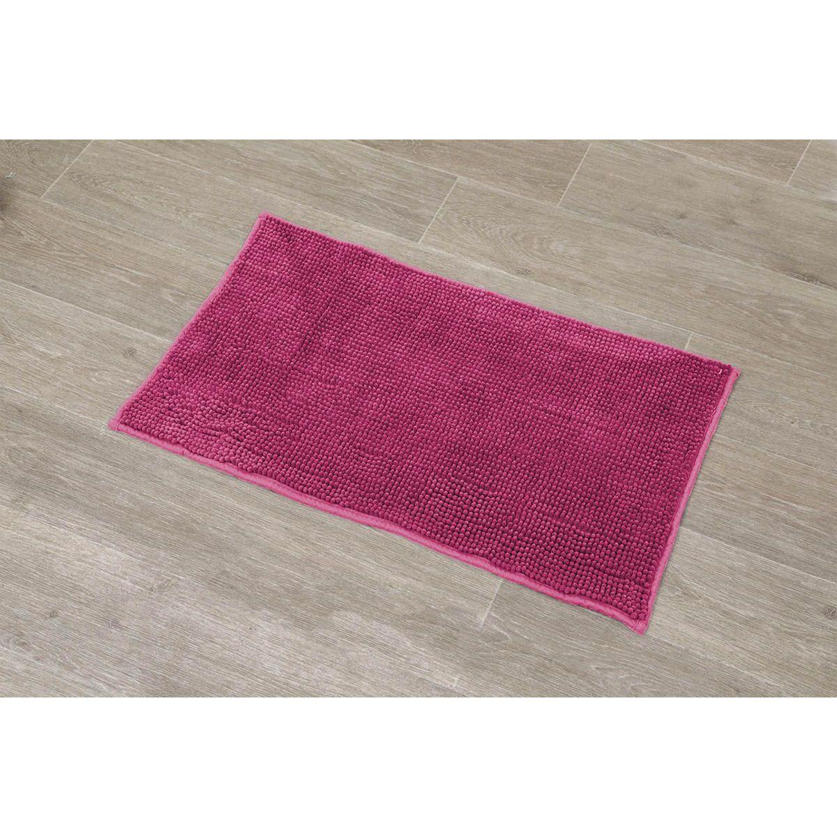 TAPIS MICROFIBRE BOULES UNI 45X75 CM  FUCHSIA