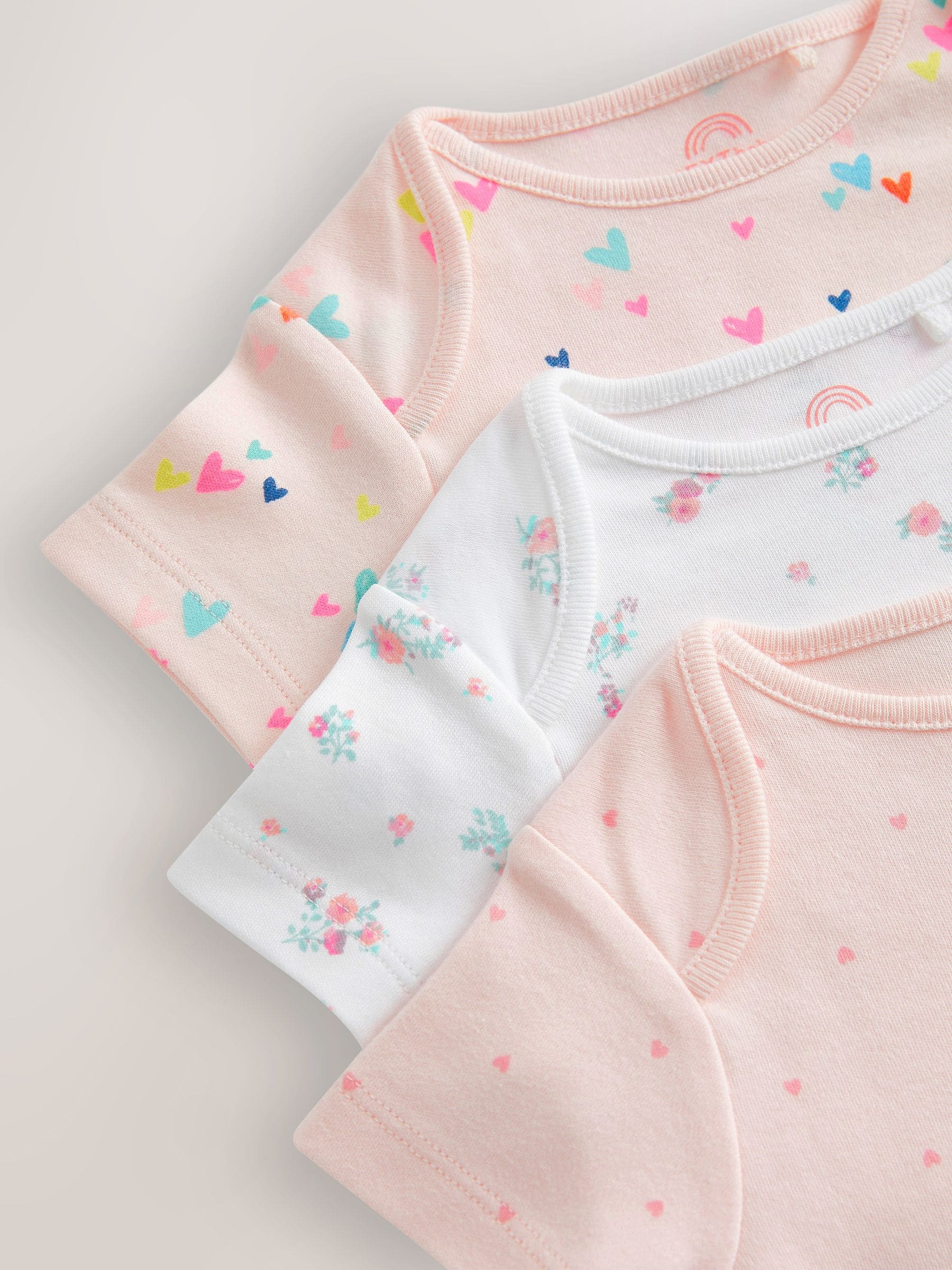 Roze - 3 Pack Hip Dysplasia Short Sleeve Baby Bodysuits