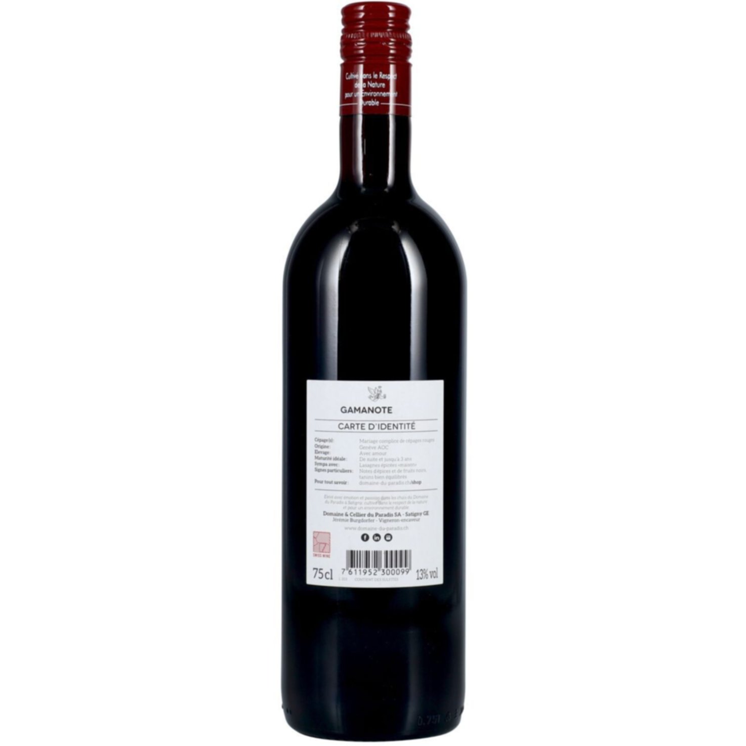 Genève AOC Gamanote Noire Domaine du Paradis -75cl