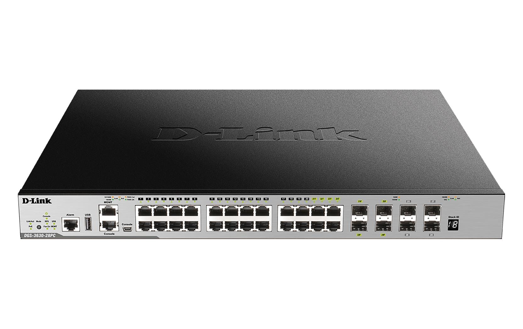 PoE+ Switch DGS-3630-28PC/SI/E 28 Port<br>Gigabit L3 Stackable Managed Switch – DGS-3630 Serie