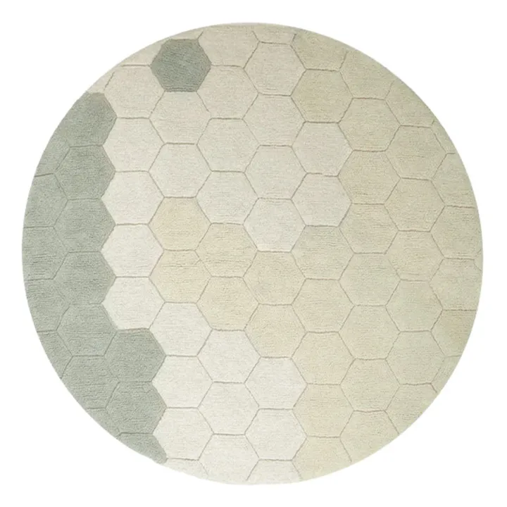 Lorena Canals Tapis rond Honeycomb | Bleu gris