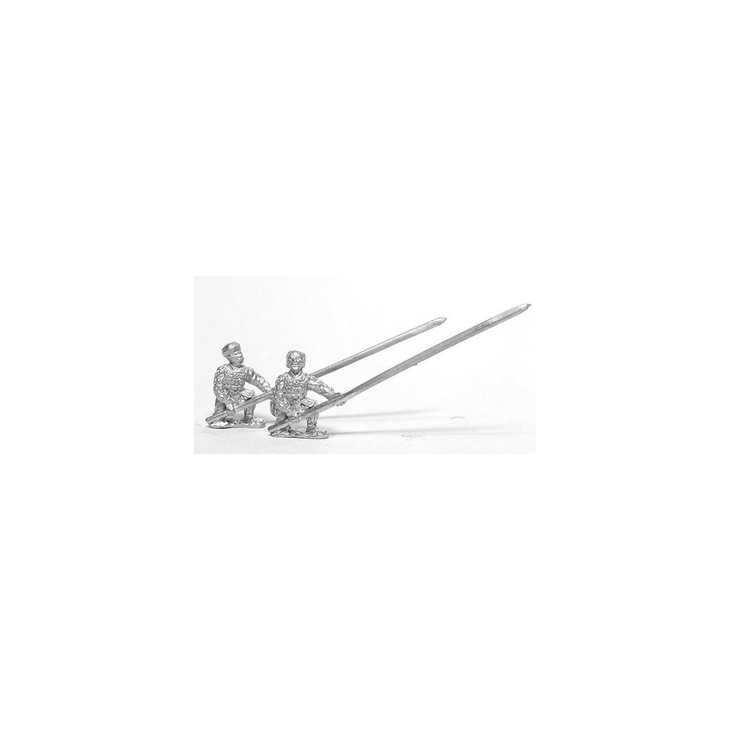 Samurai: Ashigaru, assorted heads with Yari & back banner, kneeling
