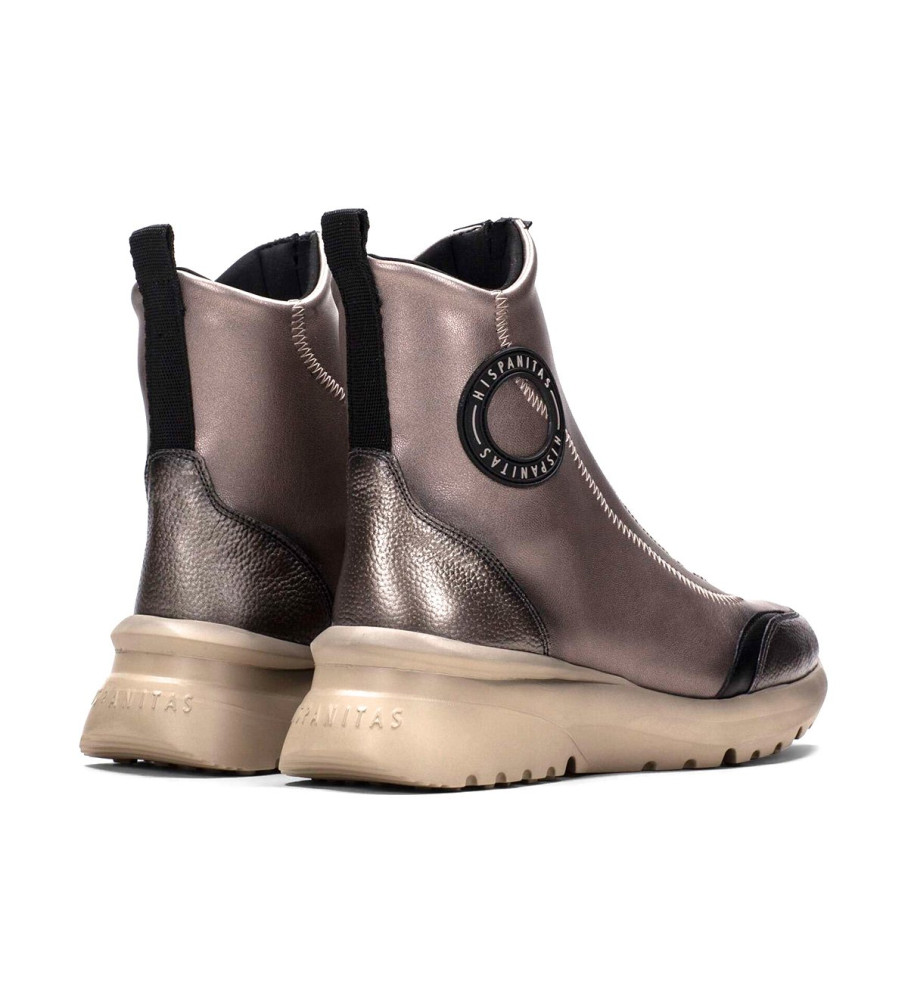 Tênis Hispanitas Sport Polynesia em couro bronze - Salto plataforma de 5 cm -