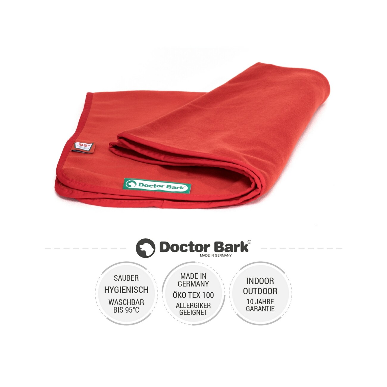 Doctor Bark Kuscheldecke Fleece rot M
