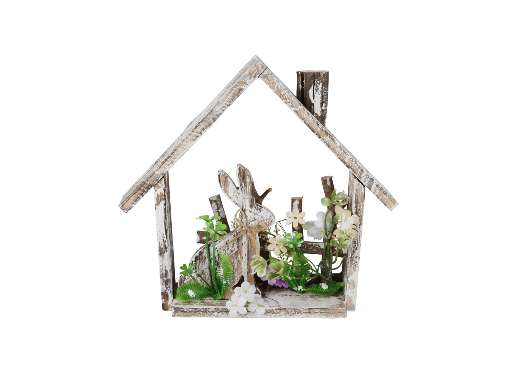 Dekohaus mit Osterhasen