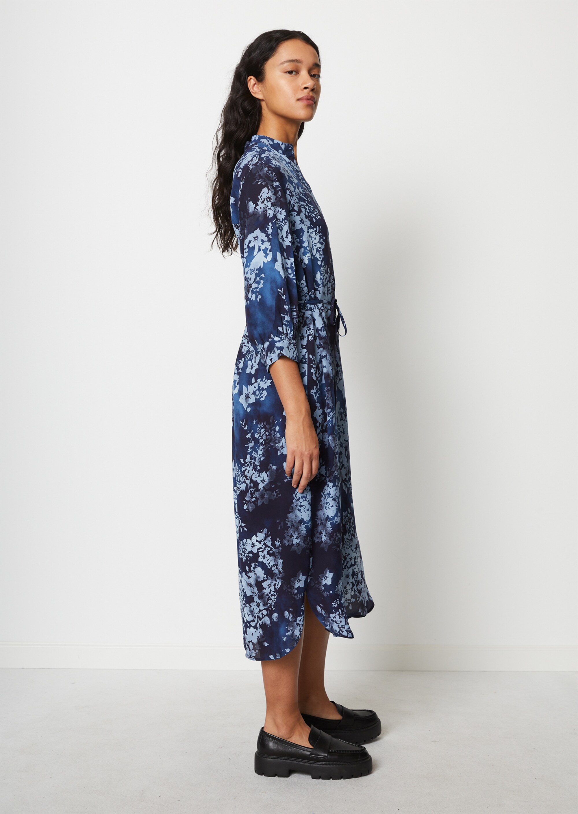 Print-Kleid straightaus Cupro-Viskose-Mix
