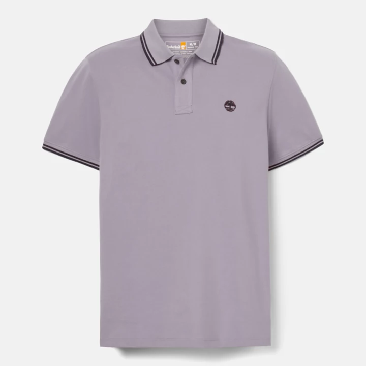 Polo à liseré en piqué pour homme en violet