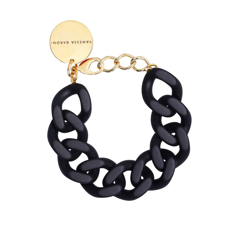 VANESSA BARONI  Flat Chain armbånd - Matt Black