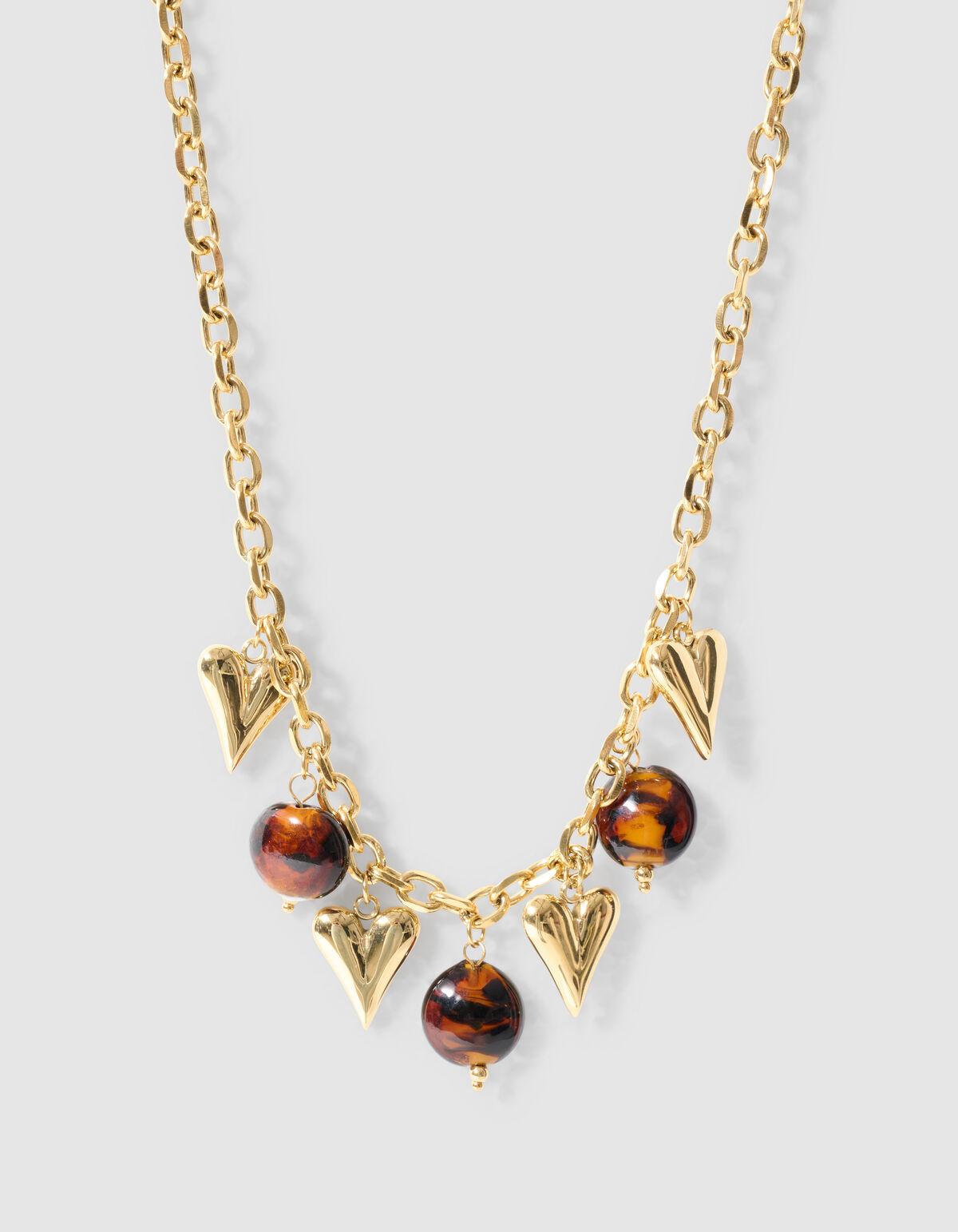 Heart Oval Bedel Ketting Goud