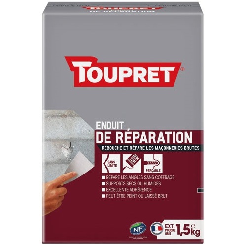 Enduit de réparation extérieur poudre 1.5kg gris