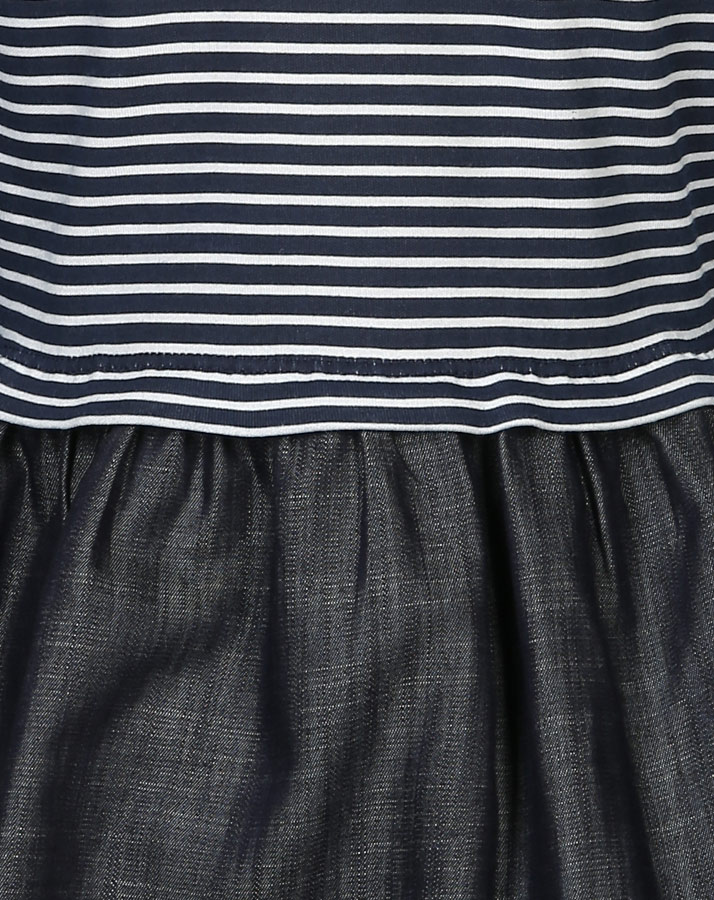 Langarm-Kleid MARITIME GIRL gestreift in navy denim