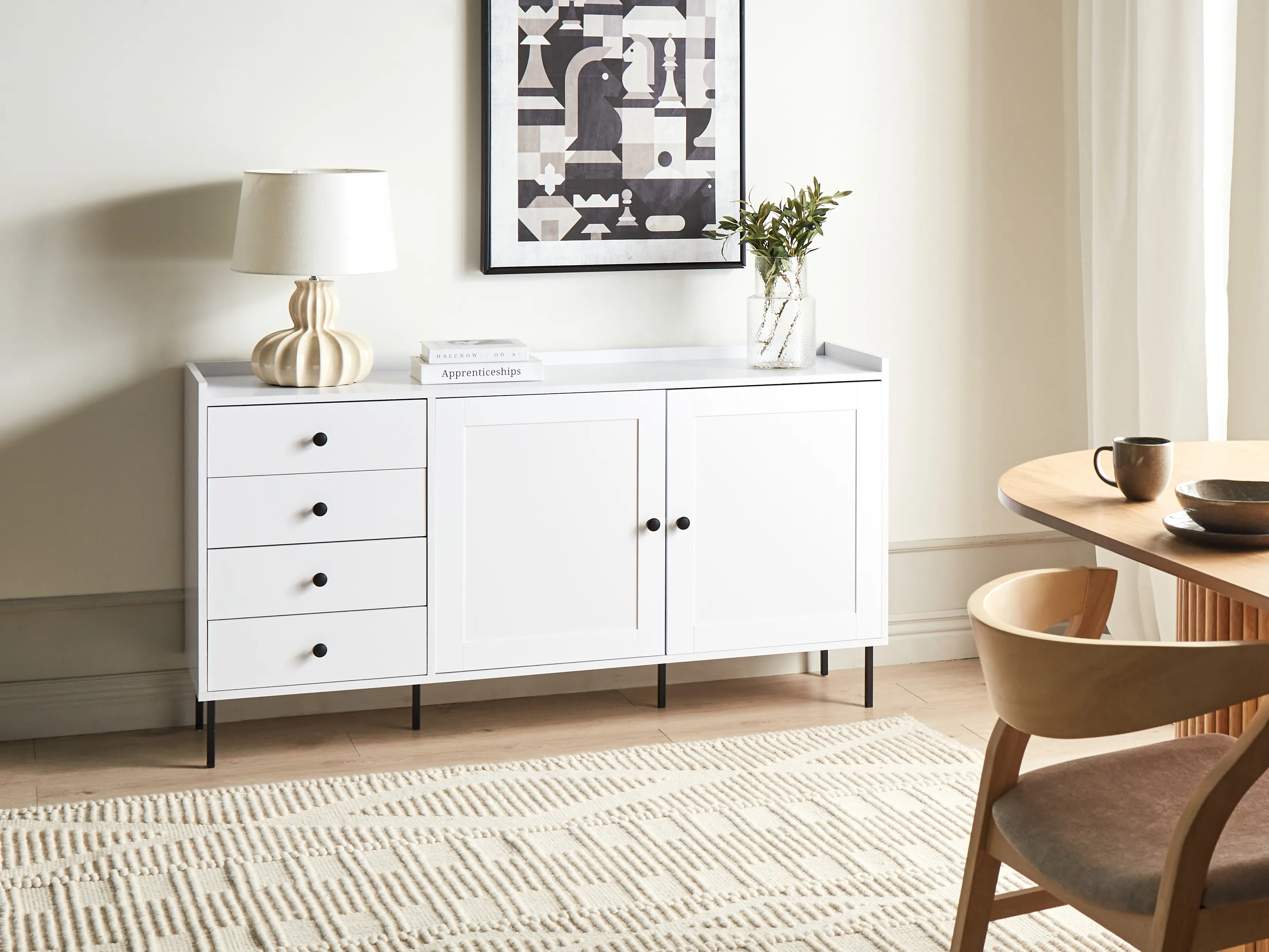 Dressoir met 2 deuren ALCOVE Wit