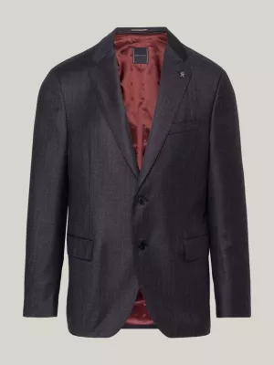 Blazer de lã italiana com abotoamento simples